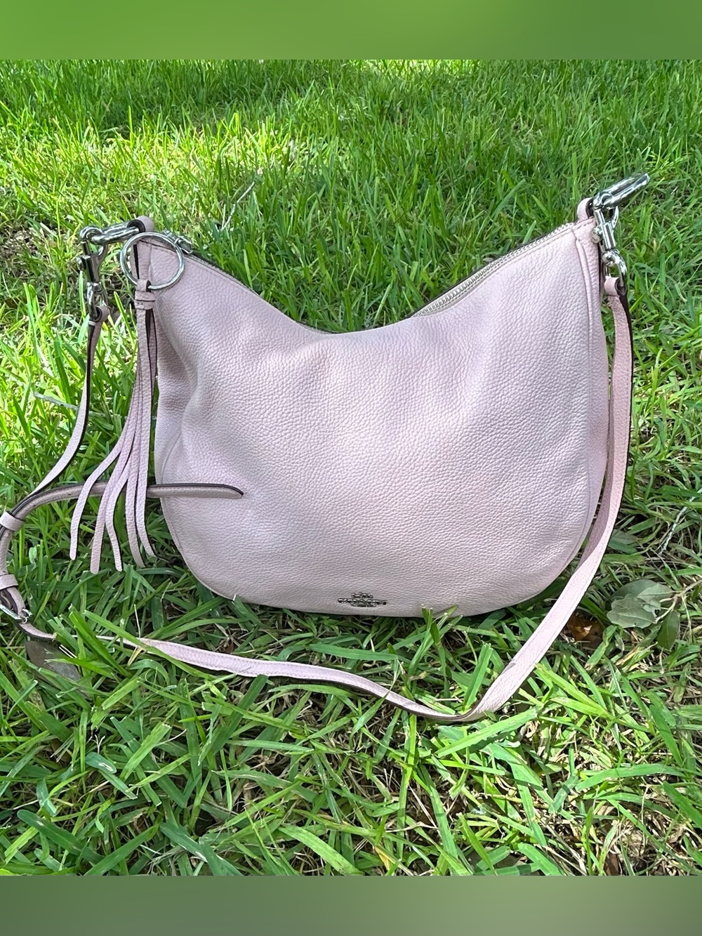 Coach Pebbled Sutton Leather Hobo Bag - Light Pink